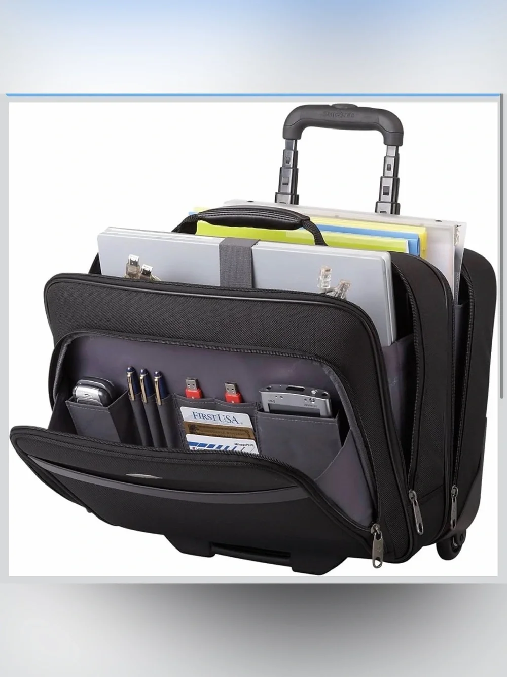 Samsonite® Double Gusset Wheeled Portfolio, Black